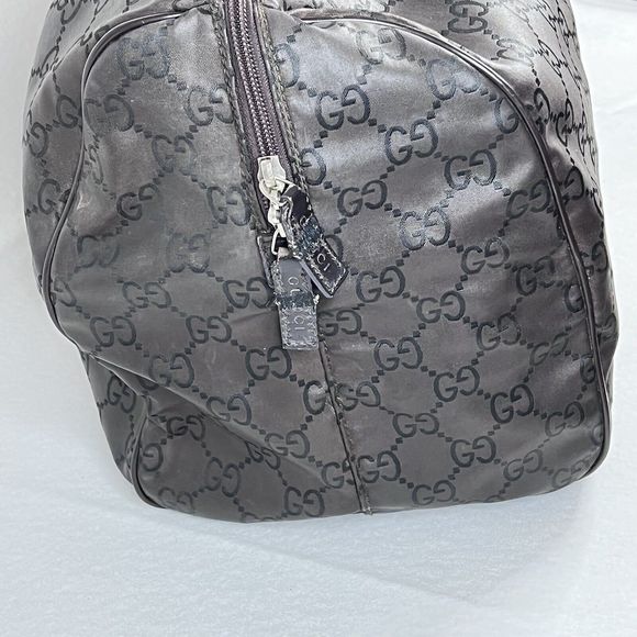 VTG Gucci Boston Monogam Duffle Brown Nylon Weekend/Travel Bag Unisex Y2K Rare - Picture 9 of 16